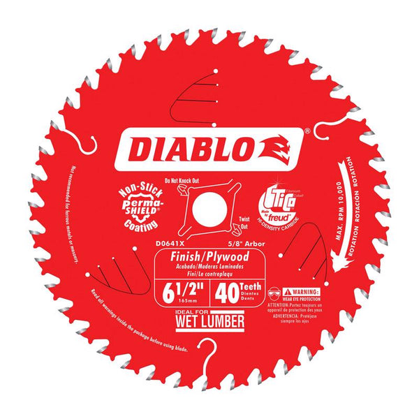 Diablo 6-1/2 in. D X 5/8 in. S Finish/Plywood TiCo Hi-Density Carbide Circular Saw Blade 40 teeth 1 (Pack of 10).