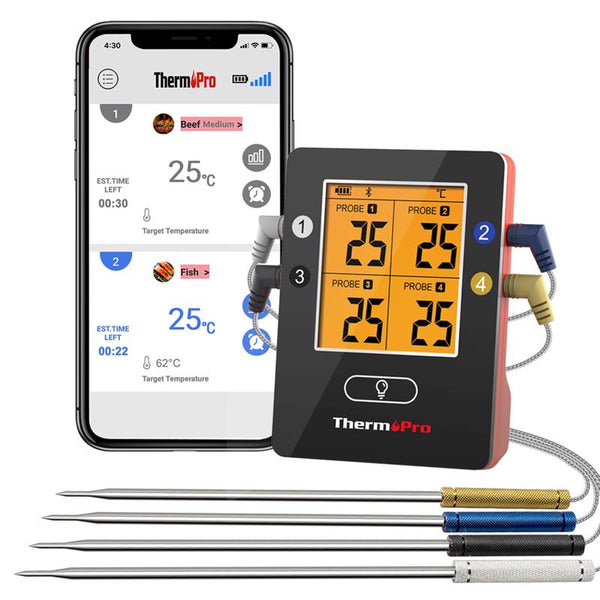 Termómetro para parrilla y carne con Bluetooth y pantalla LCD ThermoPro TP25W