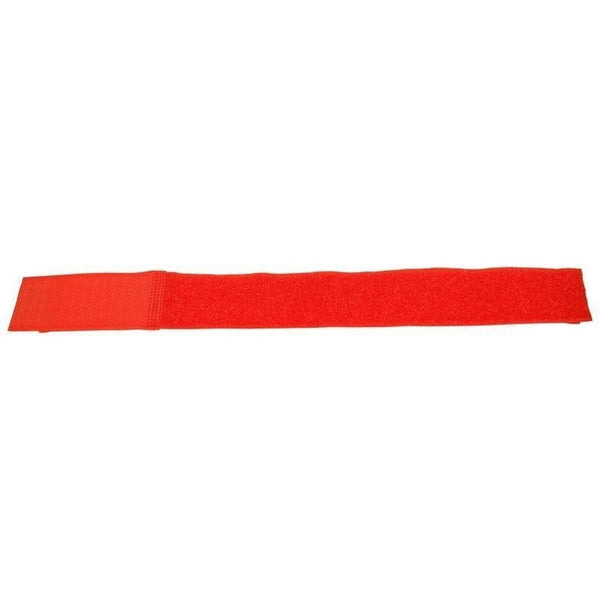 Bandas de nailon para piernas con cierre de velcro, rojas, 1,5 x 12 pulgadas, paquete de 10