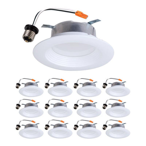 Foco empotrable LED Halo de 4 pulgadas de ancho y 8 W en blanco brillante