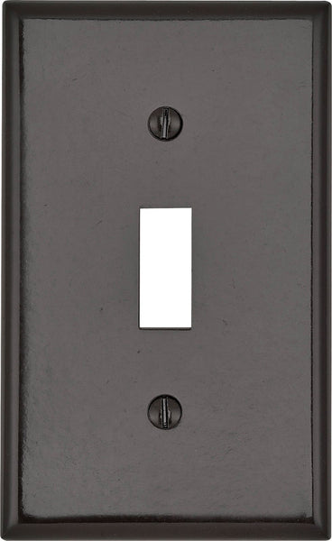 Placa de pared con palanca de plástico termoendurecible Leviton Brown de 1 unidad, paquete de 1