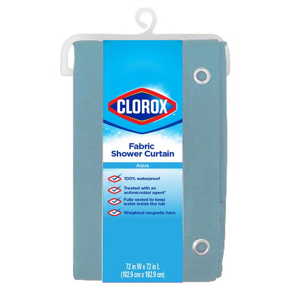 Tela para cortina de ducha Clorox de 72 pulgadas de alto x 72 pulgadas de ancho, color azul