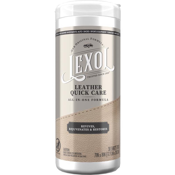 Limpiador y acondicionador de cuero Lexol Quick Care, 30 toallitas