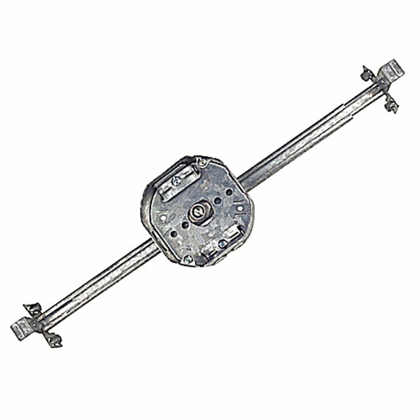 Caja eléctrica de acero galvanizado octagonal de 15,8 pulgadas cúbicas de Steel City con barra para colgar, color plateado