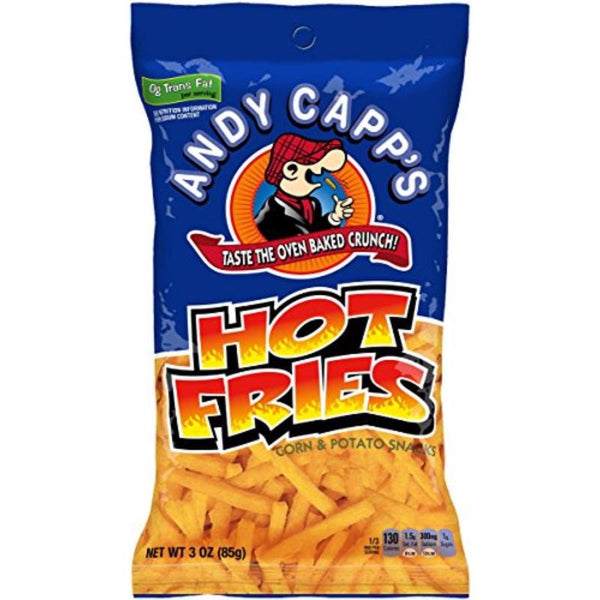 Snack de papas fritas picantes de Andy Capp, bolsa de 3 oz (paquete de 12)