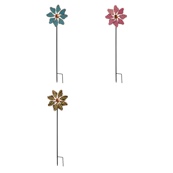 Estaca de metal multicolor Meadow Creek para jardín al aire libre de 33 pulgadas de alto (paquete de 12)