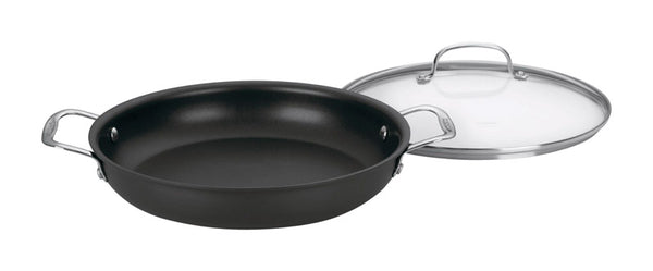 Sartén para saltear de acero inoxidable Cuisinart Chef's Classic de 12 pulgadas, color negro