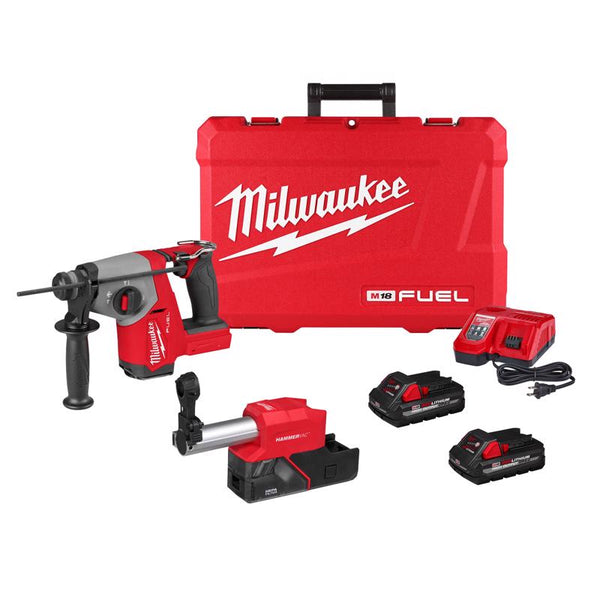 Kit de taladro percutor inalámbrico SDS-Plus M18 Fuel de 18 V de Milwaukee Tool (batería y cargador)