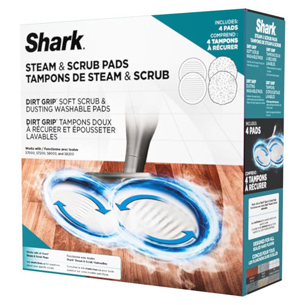 Almohadilla limpiadora para pisos Shark de 7,63 pulgadas de diámetro, de aluminio y microfibra, color blanco y gris