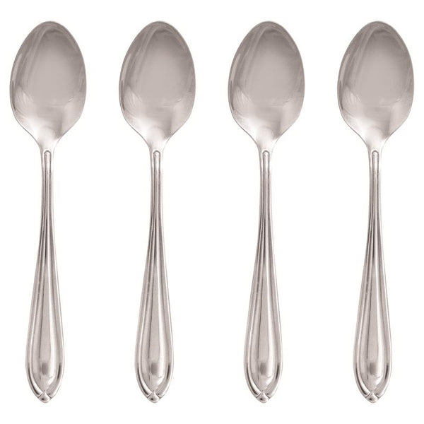 Juego de 4 cucharillas de té informales de acero inoxidable plateado Hampton Forge