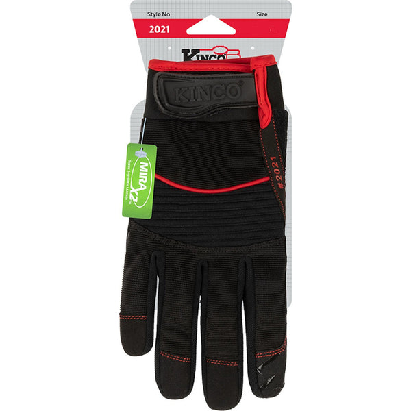 Guantes de trabajo con correa de tiro para interior y exterior Kinco Handler para hombre, color negro, talla XL, 1 par