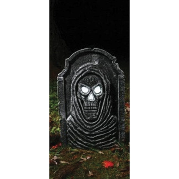 Lápidas de hueso con luz LED de 22 pulgadas de Fun World, decoración de Halloween con forma de segador