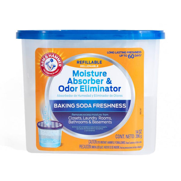 Arm & Hammer No Scent Moisture Absorber and Odor Eliminator 14 oz (Pack of 6).