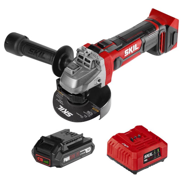 Kit de amoladora angular inalámbrica SKIL PWR Core 20 de 4-1/2 pulg. (batería y cargador)