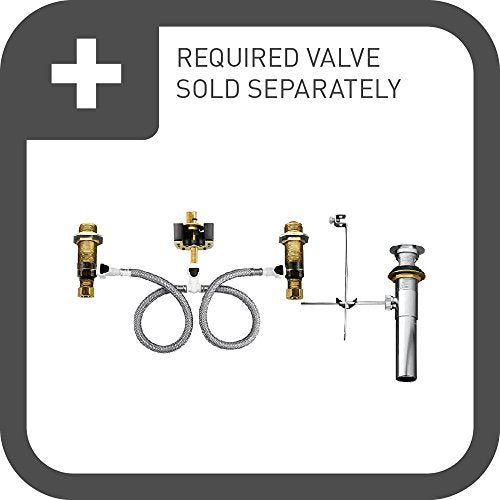 Brushed nickel two-handle high arc bathroom faucet