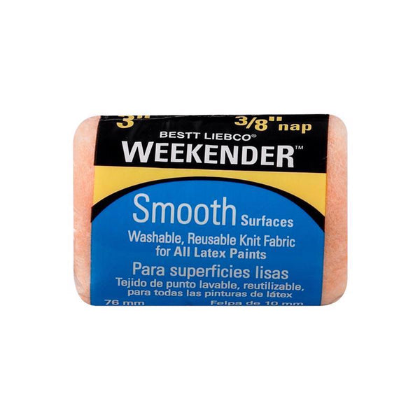 Funda para rodillo de pintura Bestt Liebco Weekender Knit de 3 pulgadas de ancho y 3/8 pulgadas, paquete de 1