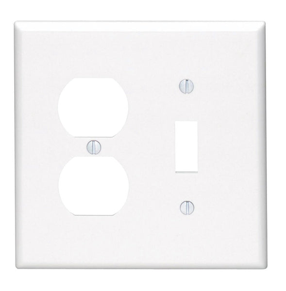 Leviton White 2 gang Thermoset Plastic Duplex/Toggle Wall Plate 1 pk