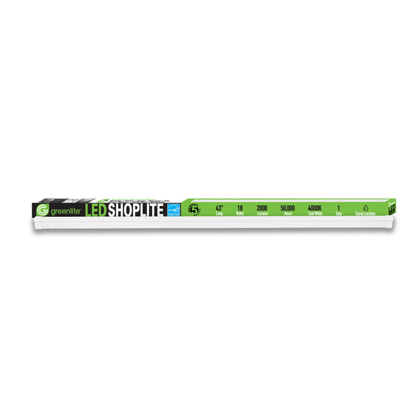 Lámpara LED para taller Greenlite de 2000 lm, 43 pulgadas de largo y 18 W, color blanco