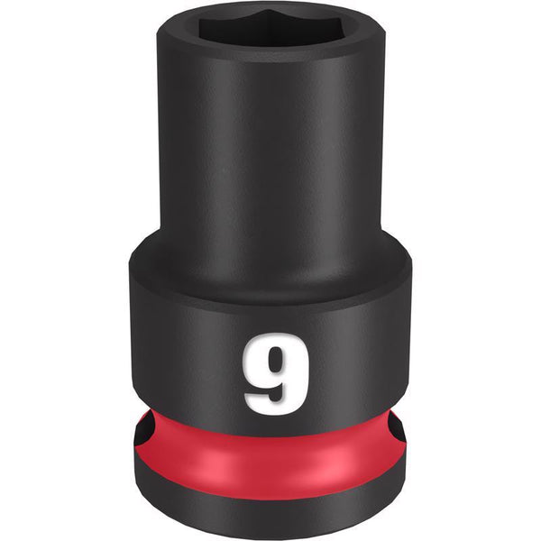 Dado de impacto estándar métrico de 6 puntas Milwaukee Shockwave de 9 mm x 3/8 pulg., 1 pieza