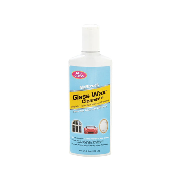 Limpiador de cera para vidrio sin olor Gel-Gloss NoStreek, 8 oz, líquido
