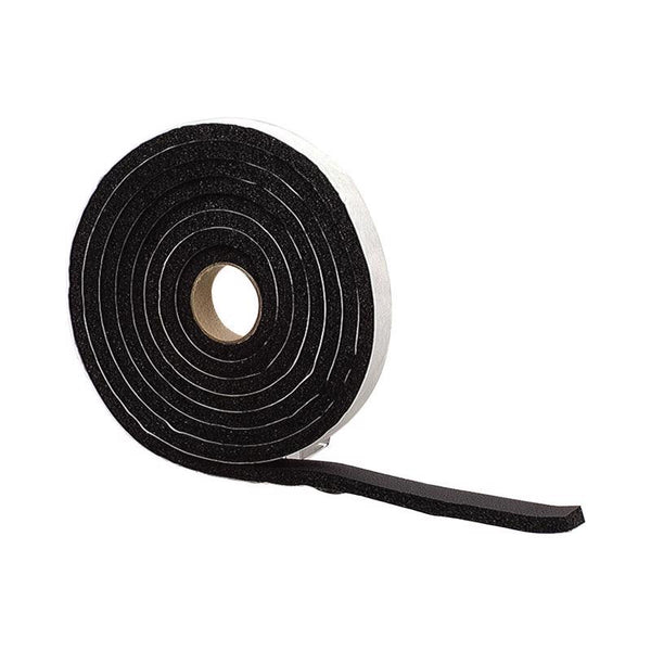Cinta burlete de PVC negra de MD Building Products para sellar ventanas con esponja, 120 pulg. de largo x 0,25 pulg.