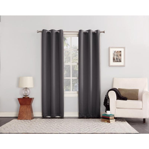 Cortinas opacas Sun Zero Norwich en color gris, 80 pulgadas de ancho x 84 pulgadas de largo (paquete de 2)