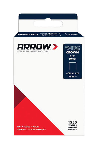 Arrow #856 1/2 in. W X 3/8 in. L 18 Ga. Wide Crown Standard Staples 1250 pk