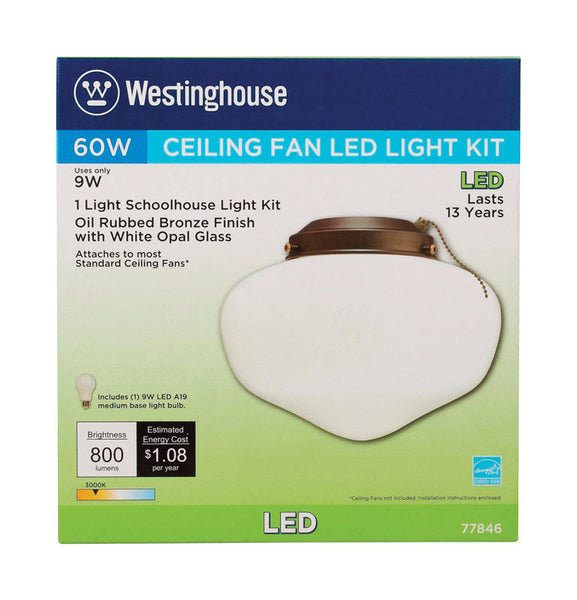 Kit de iluminación para ventilador de techo de estilo escolar en bronce frotado con aceite de Westinghouse