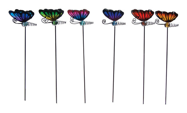 Infinity Assorted Colors Metal Outdoor Garden Stake 2.76 L x 12.4 H x 1.5 W in. (Pack of 24)