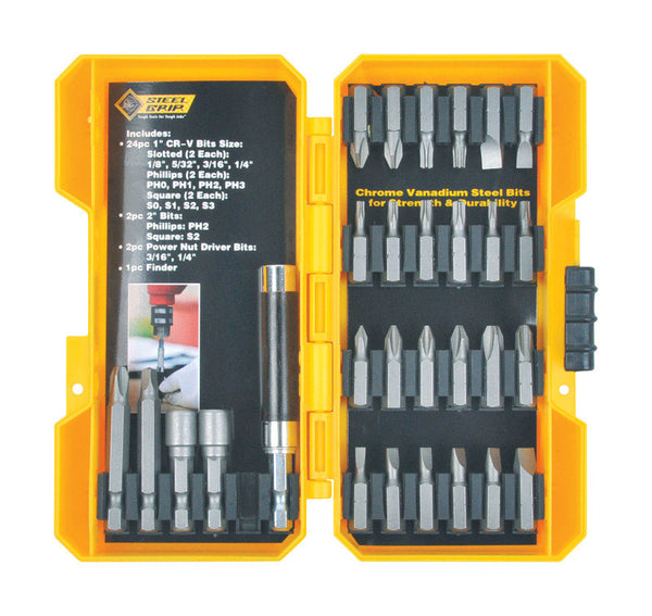 Steel Grip Multi Size S X 25 in. L Screwdriver Bit Chrome Vanadium Steel 29 pc