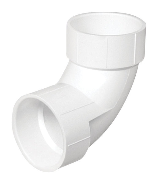 Charlotte Pipe Schedule 40 3 in. Hub X 3 in. D Hub PVC Elbow 1 pk