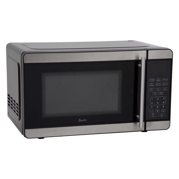 Microondas Avanti de 0,7 pies cúbicos, color negro y plateado, 700 W