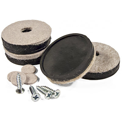 Deslizadores para muebles, de fieltro, redondos, atornillables, 1,5 pulg., paquete de 4.