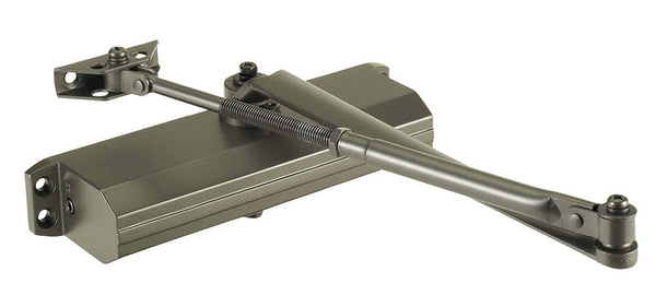 Cierrapuertas hidráulico de aluminio y acero de bronce frotado con aceite de grado 3