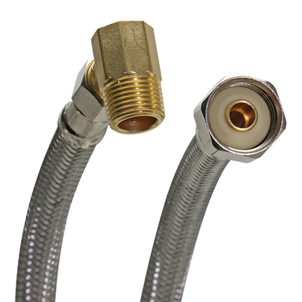 Fluidmaster 1/2 in. FIP T X 3/8 in. D Compression 48 ft. Braided Stainless Steel Dishwasher Supply (Pack of 10).