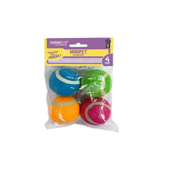 Pelota de tenis de peluche con sonido chirriante Multipet (2 unidades, 4 unidades)