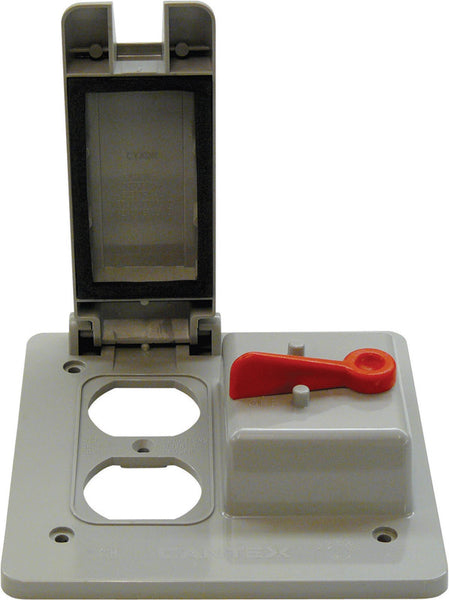 Caja de interruptores/tomacorrientes Cantex rectangular de PVC de 2 entradas, 4-11/16 pulg. de alto x 4-7/8 pulg. de ancho
