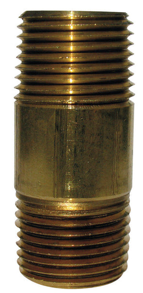 JMF 1/2 in. MPT x 5 in. L Red Brass Nipple (Pack of 2)