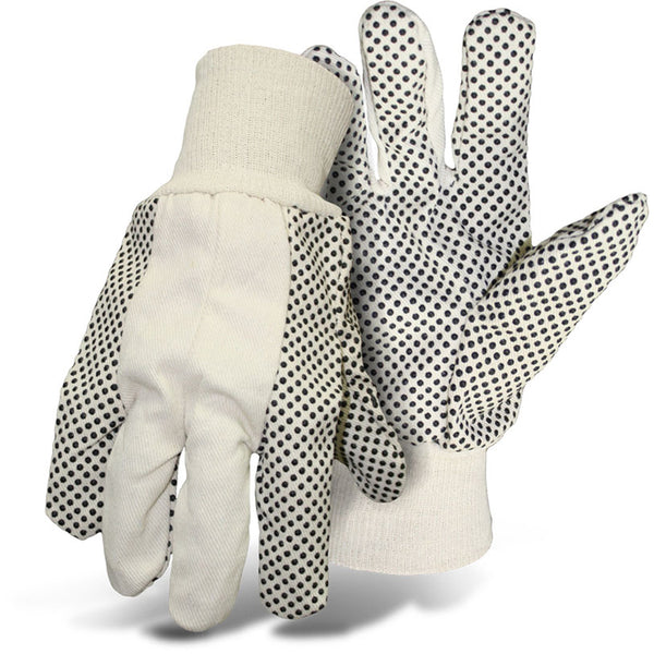 Guantes de trabajo Boss para hombre, para interior y exterior, con puntos, color blanco, talla L, 1 par