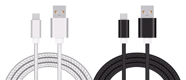 Cable de carga y sincronización USB FabCordz de 6 pies de largo, paquete de 2