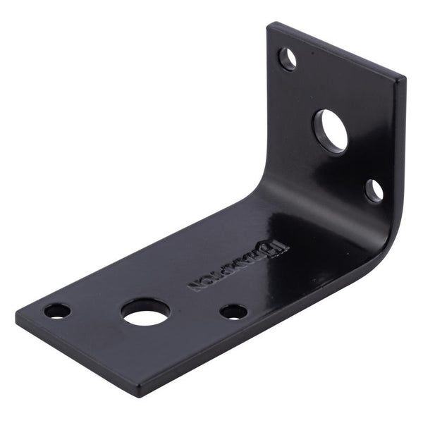 Soporte de esquina interior/exterior de acero negro Hampton de 1,5 pulg. de alto x 1,67 pulg. de ancho x 1/8 pulg. de profundidad