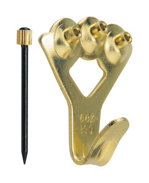 Hillman OOK Brass-Plated Blue Picture Hanger 100 lb (Pack of 12)