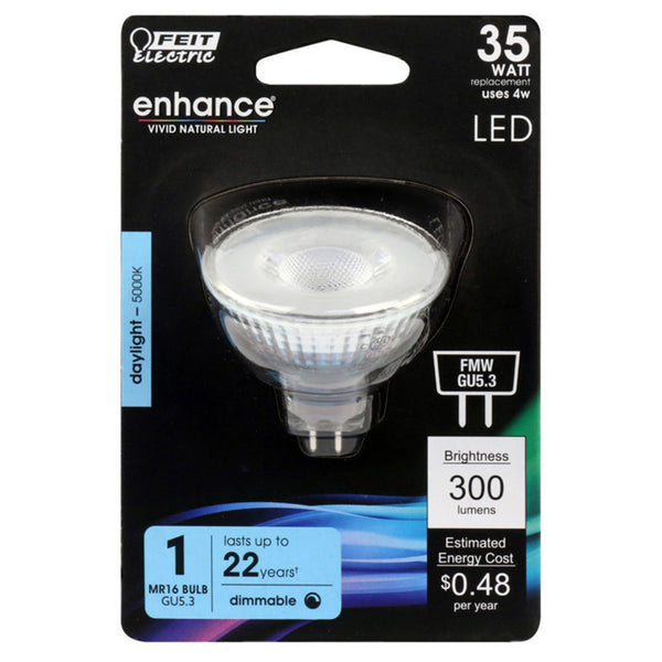 Bombilla LED Feit Enhance MR16 GU5.3, luz diurna, equivalente a 35 vatios, paquete de 1