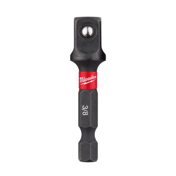 Adaptador de dado hexagonal/cuadrado Shockwave de Milwaukee Tool de 3/8" x 2" en L, acero tratado térmicamente, paquete de 10 (1 unidad)