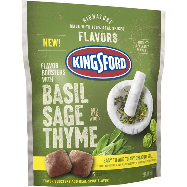 Briquetas de carbón con albahaca, salvia y tomillo totalmente naturales de Kingsford Signature Flavors, 2 lb