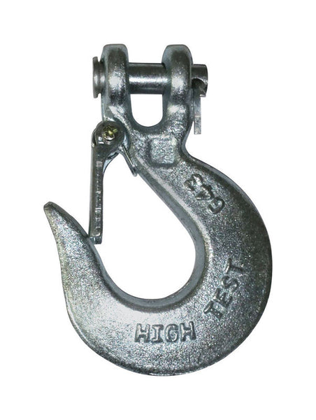 Ganchos deslizantes grandes de acero al carbono galvanizado plateado Baron de 5/16 pulg. de largo, 4700 lb, paquete de 1