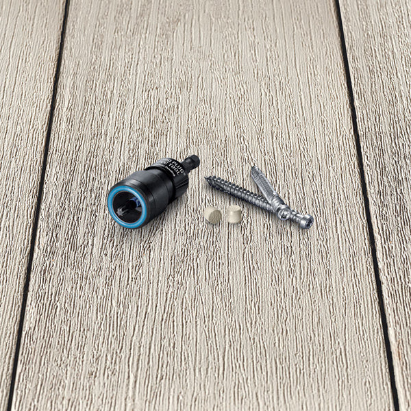 Kit de tornillos y tapones para cubierta con cabeza recortada en forma de estrella, color gris Harbor, Starborn Pro Plug No. 10 X 2-3/4 pulg. L, 1 paquete