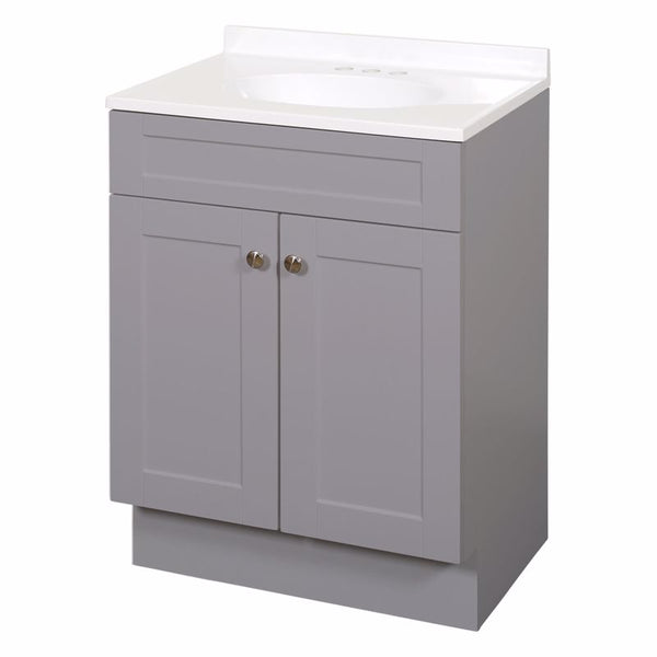 Zenna Home Single Gray Bathroom Vanity 24 in. W X 18 in. D X 35 in. H