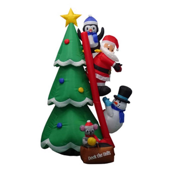 Figura inflable de pingüino, Papá Noel y muñeco de nieve de 6 pies con luz LED blanca cálida de Sienna