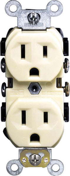 Leviton 15 amperios 125 V Duplex Ivory Outlet 5-15R 1 pk